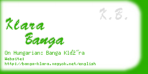 klara banga business card